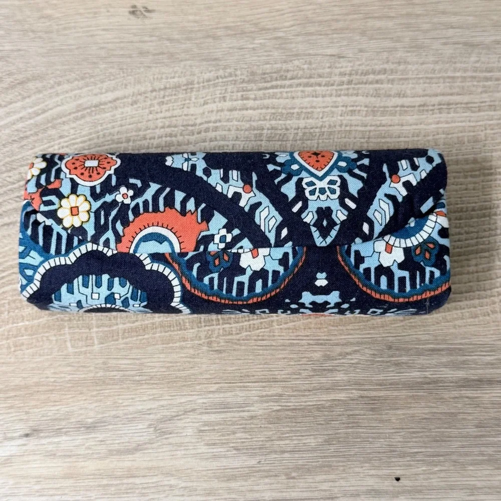 Vera Bradley Marrakesh Eyeglass Case Blue Paisley Travel Boho Preppy Retro‎